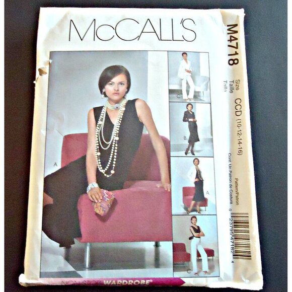 McCall's M4718 Sewing Pattern Misses' Jacket Skirt, Pants & Top  Uncut Size 10 1 - Picture 1 of 2